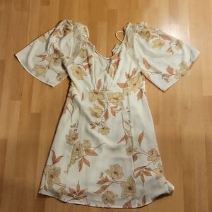 Miss Me Cream Floral Mini Dress
